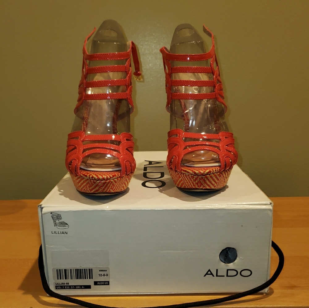 Aldo Multi Coral Sandal Stilettos